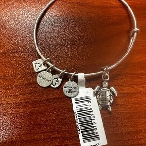 Alex and Ani Silver Charm Bracelet with Turtle